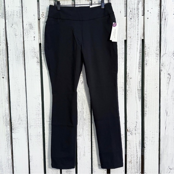 Westbound Petites The Park Ave Fit Slim Leg Dress Pants Size 4 P R Pull On Black - Picture 1 of 12